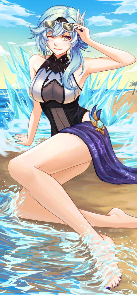 Summer Eula - Genshin Impact fanart